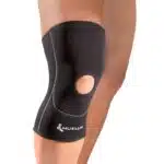 Open Patella Knee Sleeve - מגן לדלקת בברך של Mueller שחור עם חור לפיקה על רגל