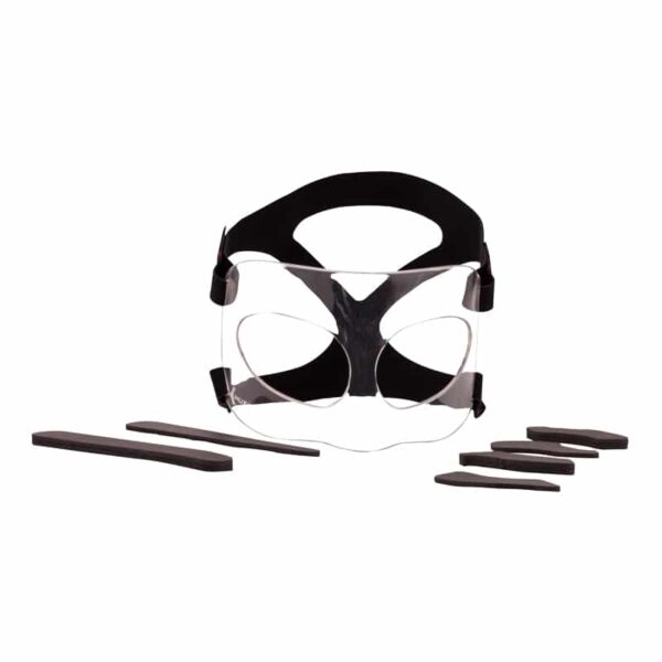 Face Guard - מסיכת פנים השומרת על האף של Mueller להגנה על האף עם גומייה שחורה לראש