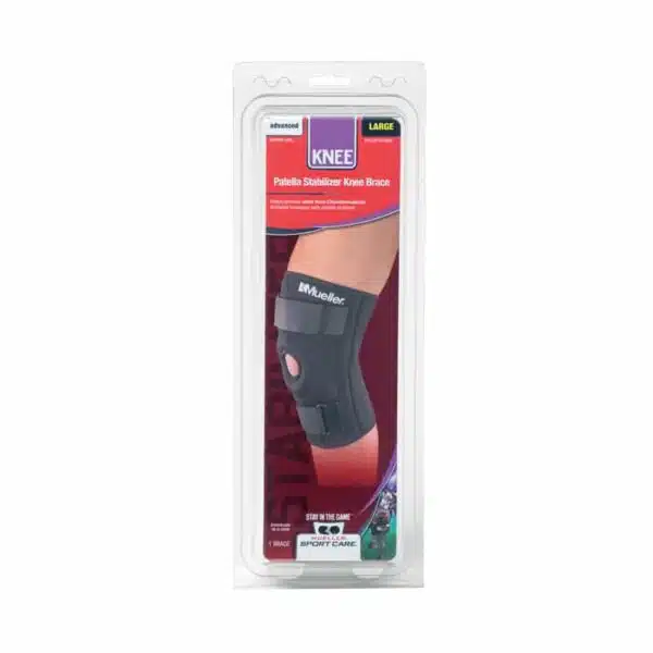 Patella Stabilizer Knee Brace - מגן ברך חזק לאחר פציעות של Mueller שחור עם רצועות