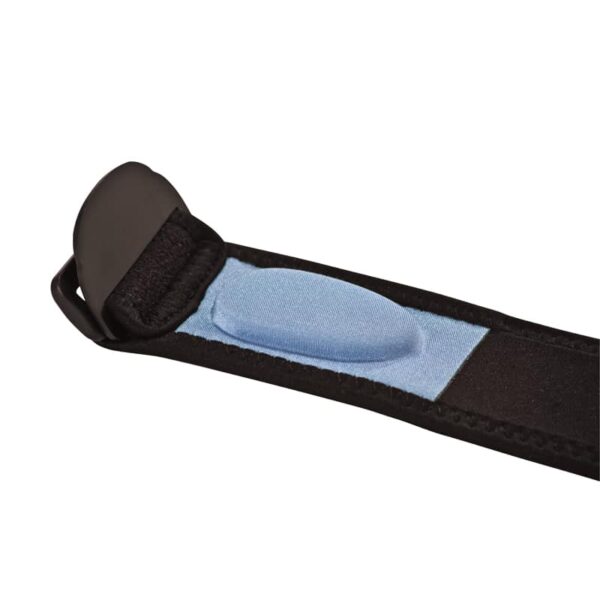 Hg80® Premium Tennis Elbow - מגן מרפק להפחתת כאב של Mueller שחור פתוח עם כרית ג'ל תכלת