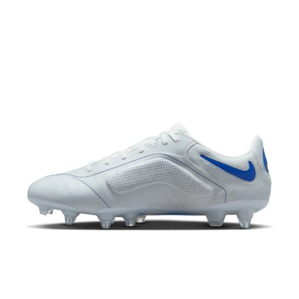 נעלי כדורגל Nike Tiempo Legend 9 Elite MI SG-Pro AC צבע עור אפור בהיר עם וי כחול רויאל עד העקב