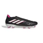 נעלי כדורגל אדידס Copa Pure+ FG צבע שחור עם לבן וורוד ללא שרוכים