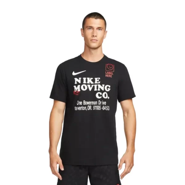 חולצת אימון לגברים Nike Dri-FIT Black על דוגמן חצי גוף מלפנים עד הירך