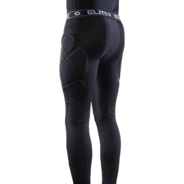 Elite Bads* Compression Leggings טייץ ארוך עם ריפוד לשוערים תמונה מאחור חצי גוף תחתון גוף מסובב שמאלה