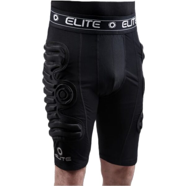 Elite Bads* Compression Shorts 7MM על שוער תמונה מהמותן עד הברכיים מלפנים גוף מופנה ימינה