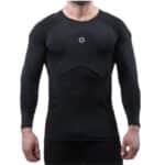 Elite Bads* 3/4 Sleeve Padded Compression Shirt על שוער תמונה מהצוואר עד הירך גוף ישר למצלמה