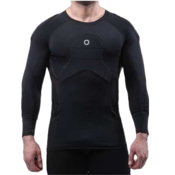 Elite Bads* 3/4 Sleeve Padded Compression Shirt על שוער תמונה מהצוואר עד הירך גוף ישר למצלמה