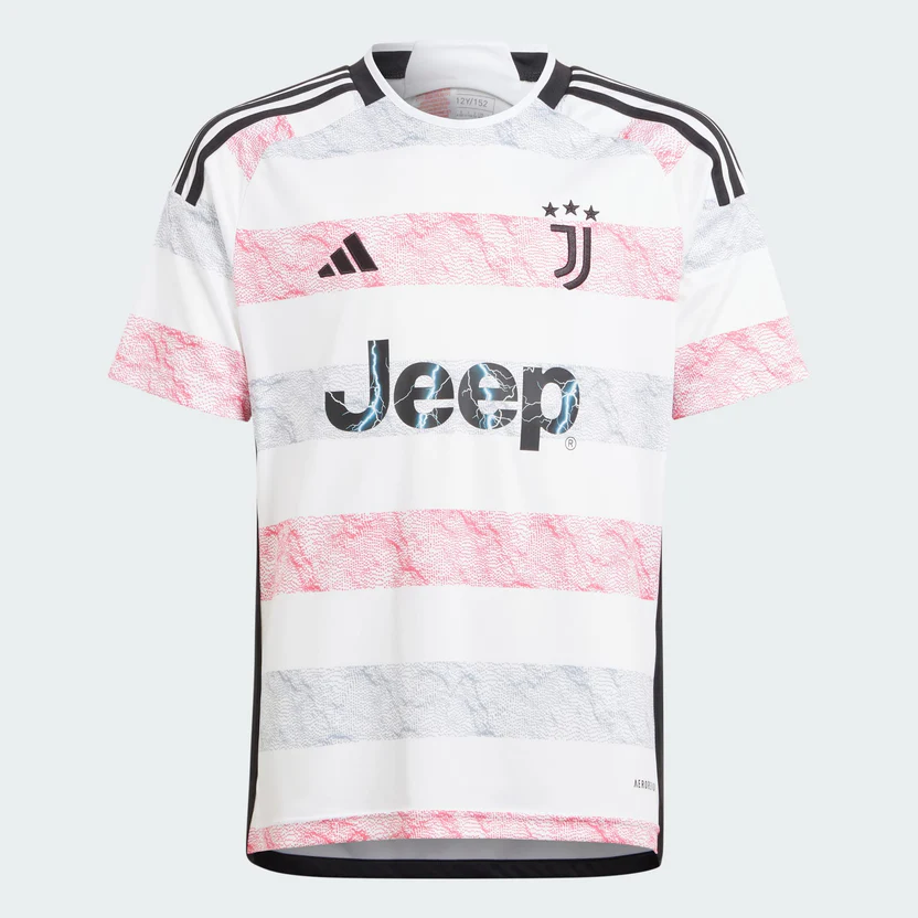 Juventus_23-24_Away_Jersey_Kids_White_IB0503_01_laydown חולצת כדורגל לילדים יובנטוס מדי חוץ 23/24 – תמונה 1